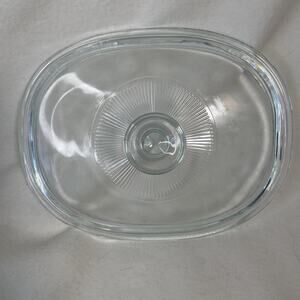 PYREX F12-C A Clear Oval Glass Lid Only Corningware 9x7 Inch No Chips Or Cracks